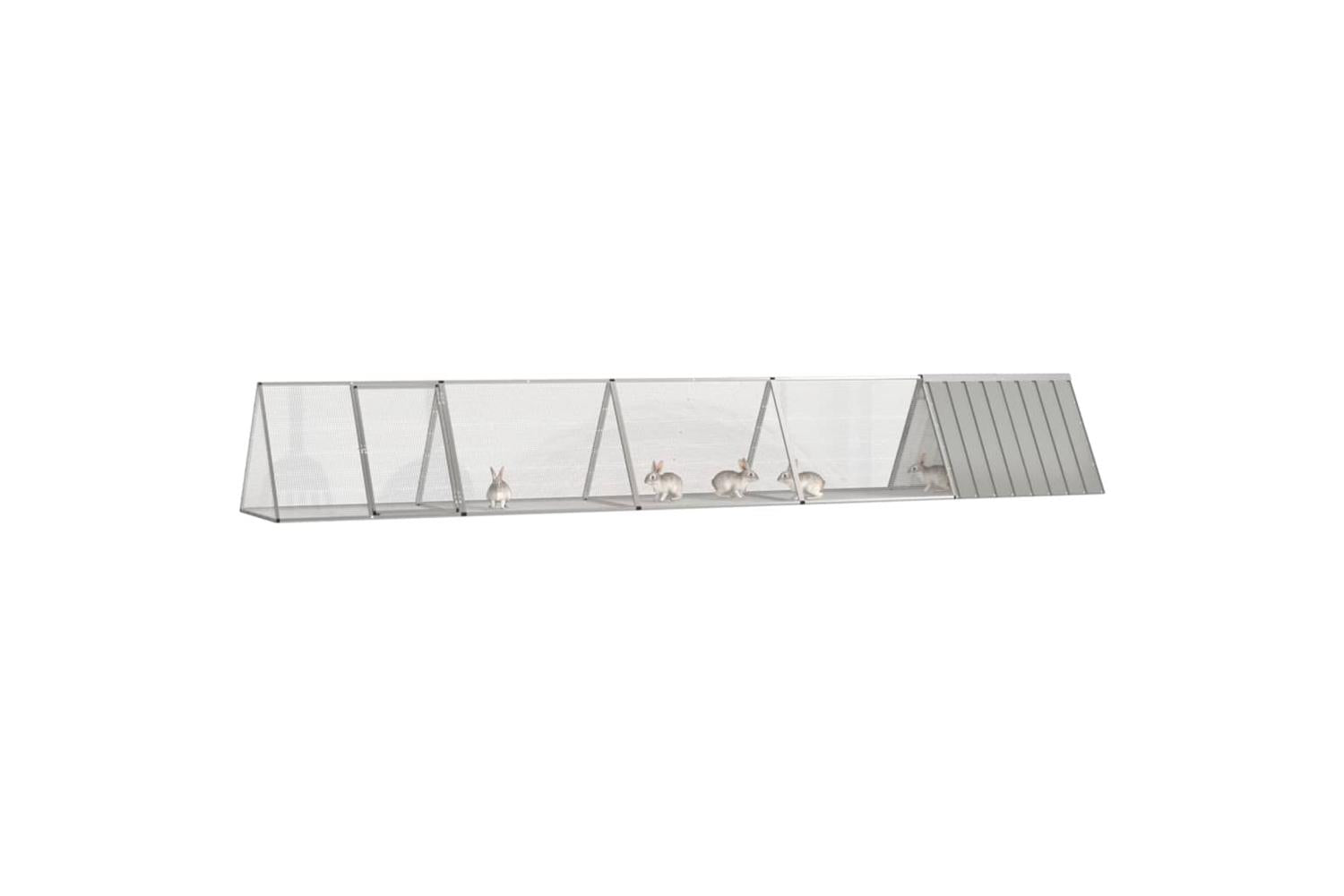 Vidaxl Rabbit Cage Grey 5045x805x71 Cm Galvanised Steel-2