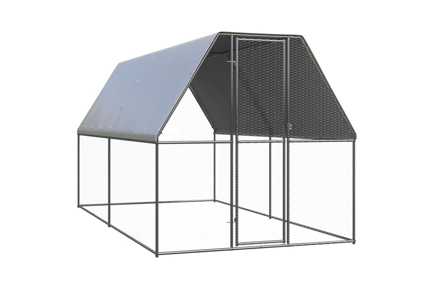 Vidaxl Outdoor Chicken Cage 2x4x2 M Galvanised Steel