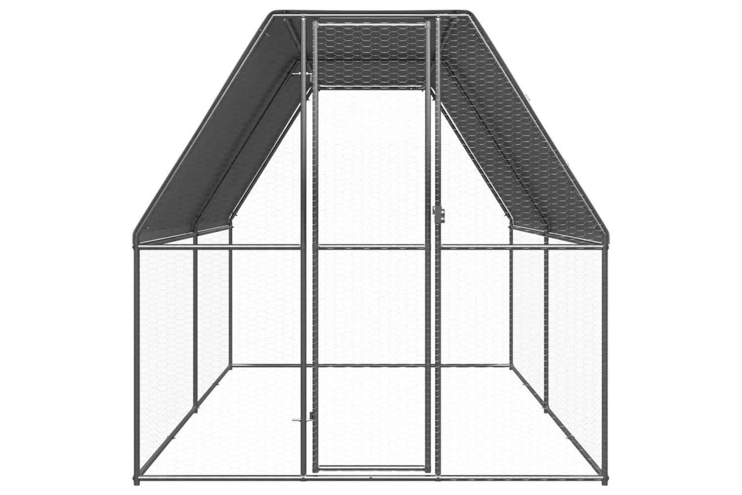 Vidaxl Outdoor Chicken Cage 2x4x2 M Galvanised Steel-2