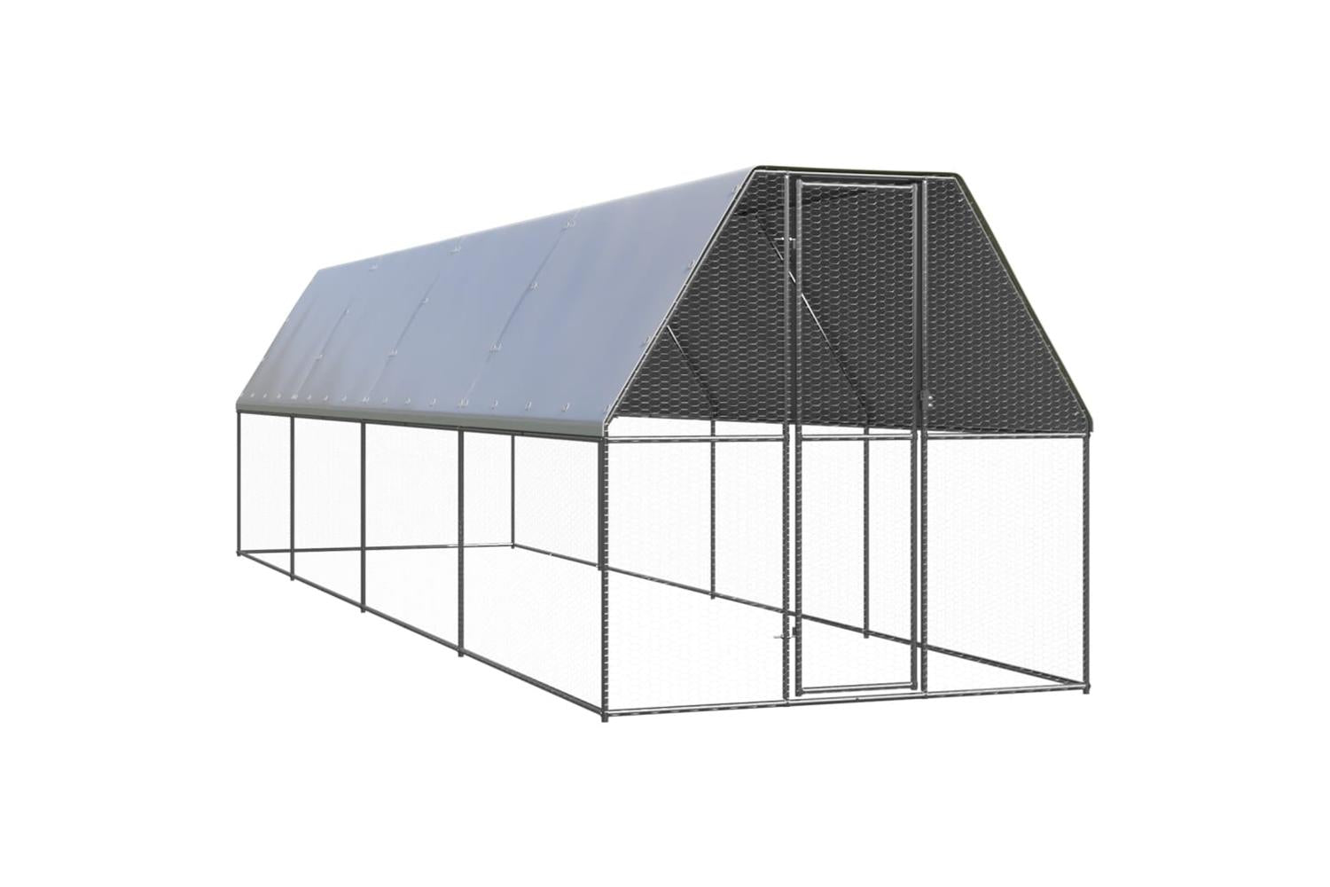Vidaxl Outdoor Chicken Cage 2x8x2 M Galvanised Steel