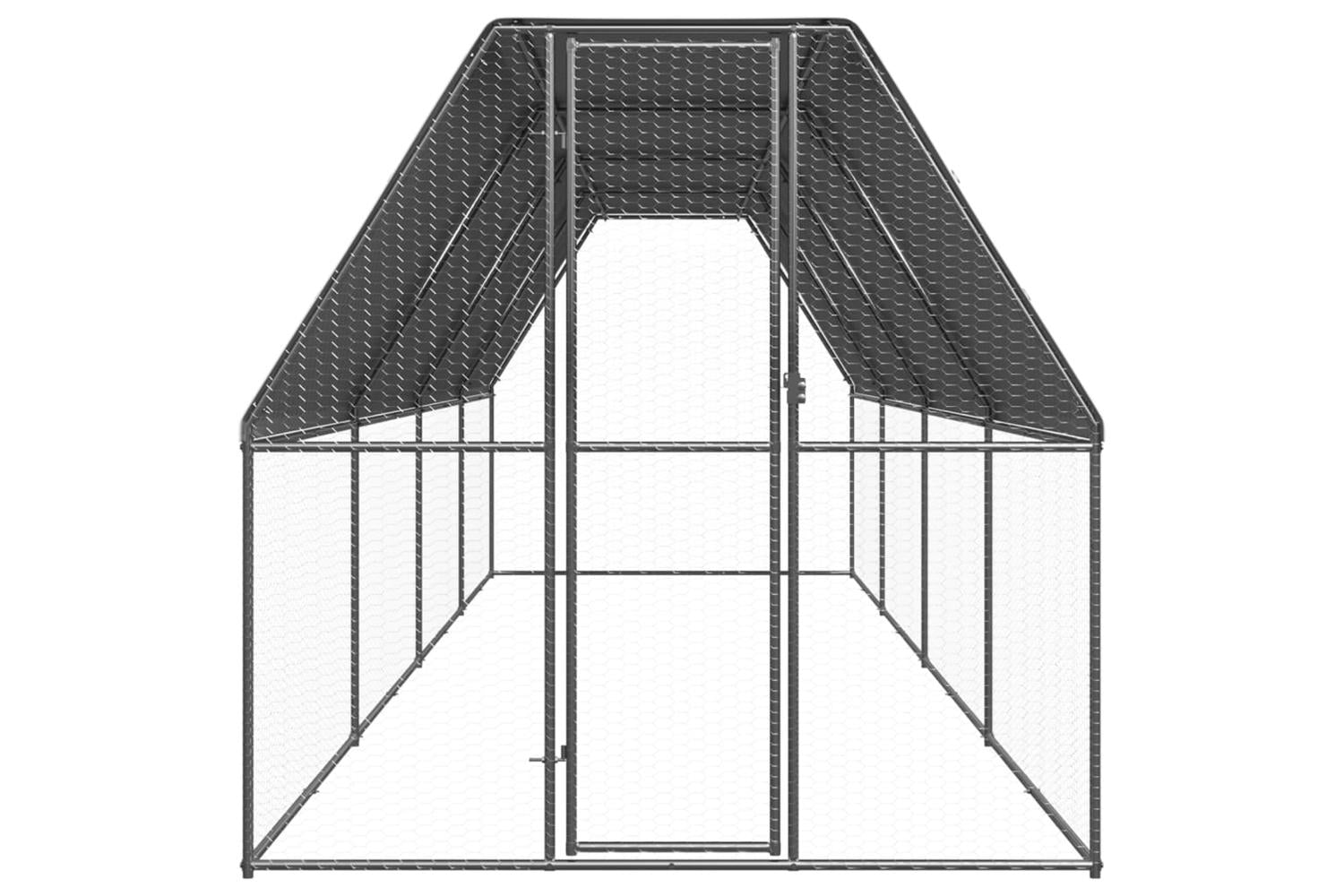 Vidaxl Outdoor Chicken Cage 2x8x2 M Galvanised Steel-2