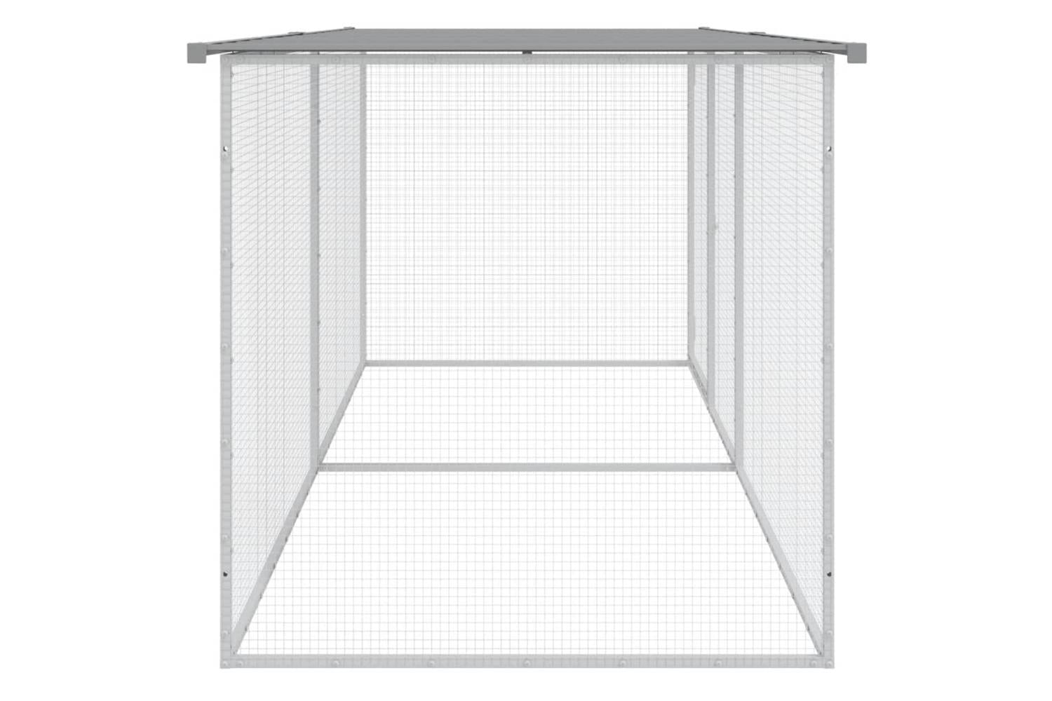 Vidaxl Chicken Cage With Roof Light Grey 203x98x90 Cm Galvanised Steel-4