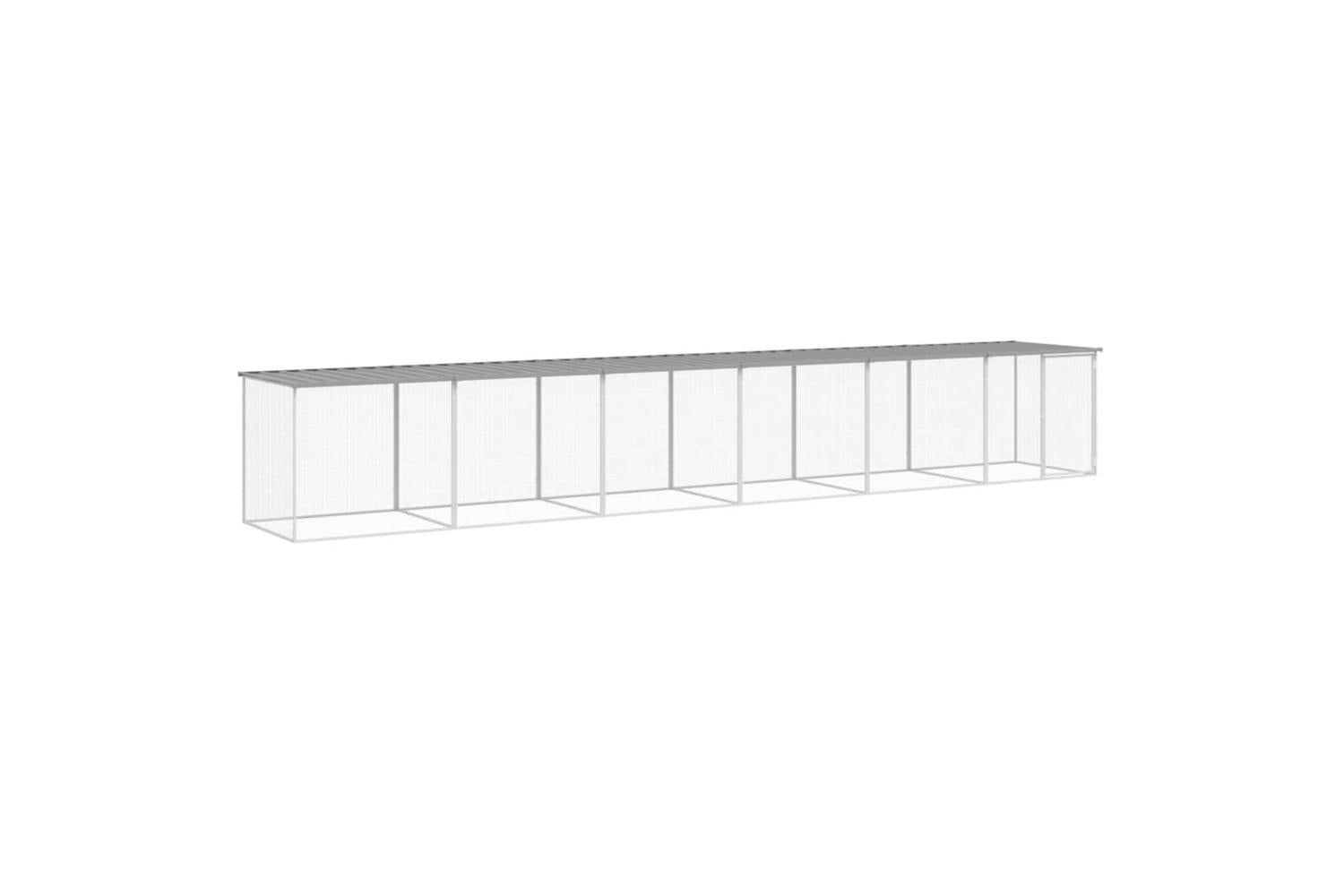 Vidaxl Chicken Cage With Roof Light Grey 603x98x90 Cm Galvanised Steel