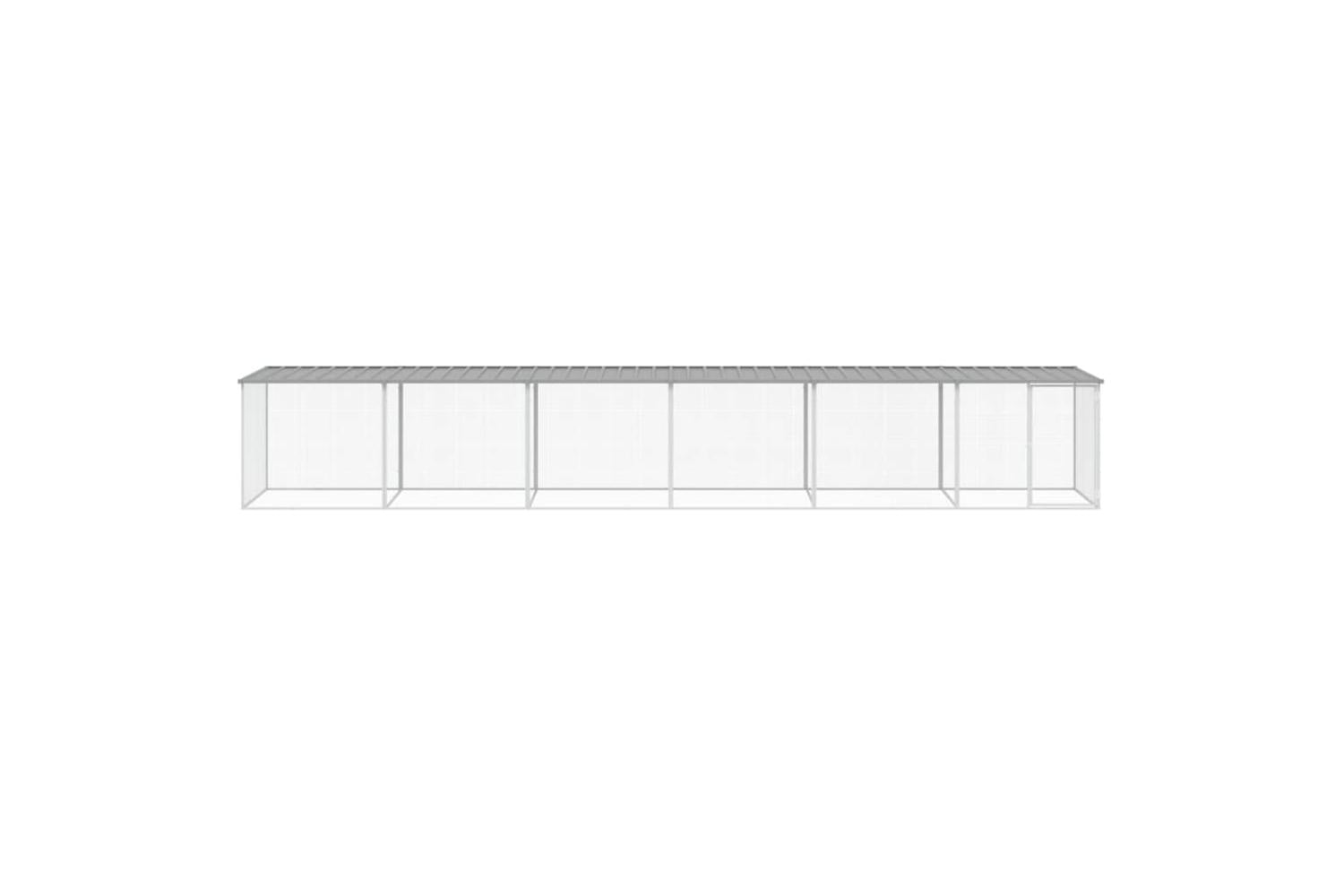 Vidaxl Chicken Cage With Roof Light Grey 603x98x90 Cm Galvanised Steel-3