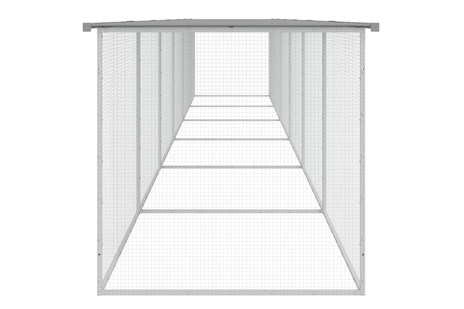 Vidaxl Chicken Cage With Roof Light Grey 603x98x90 Cm Galvanised Steel-4