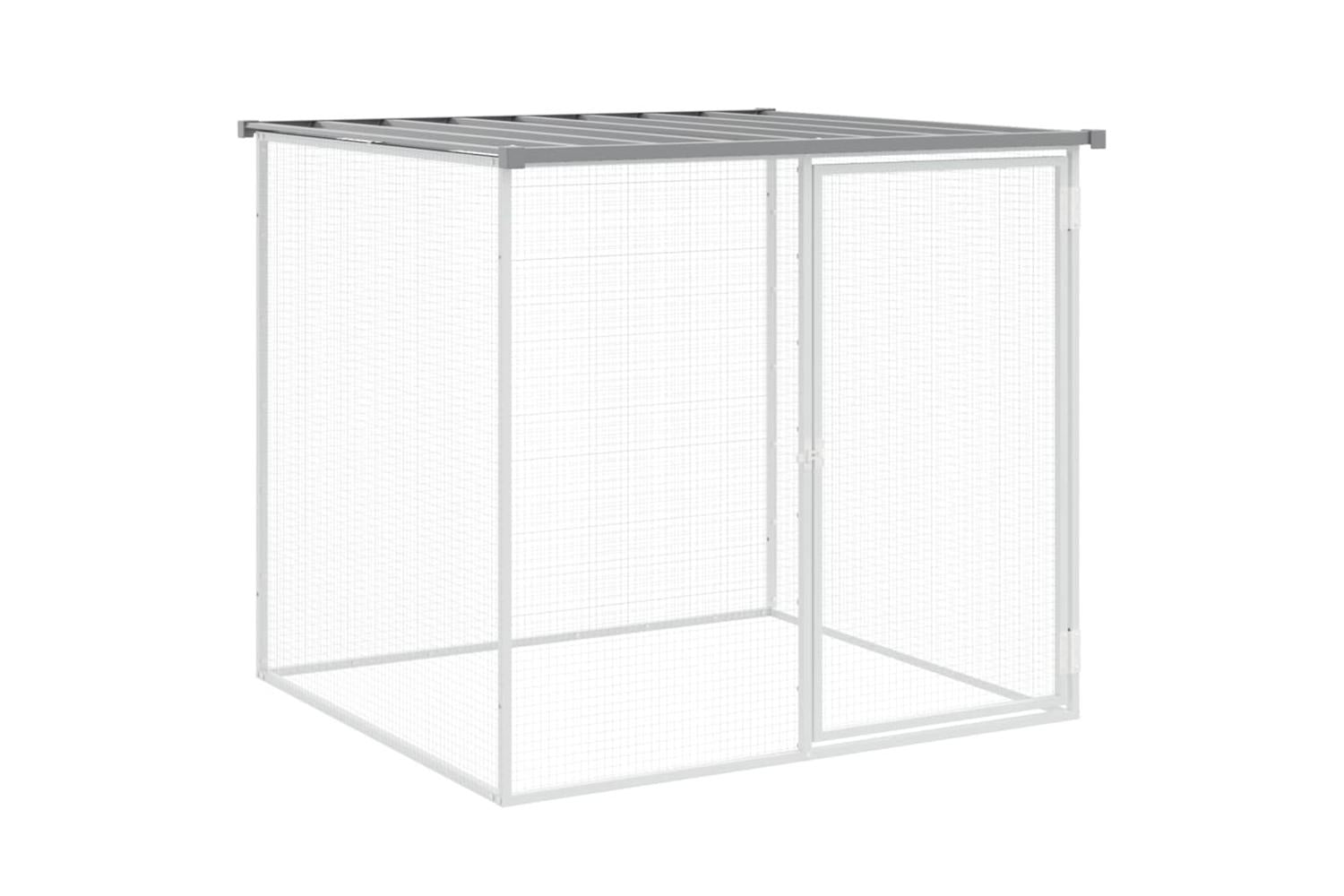 Vidaxl Chicken Cage With Roof Light Grey 603x98x90 Cm Galvanised Steel-6