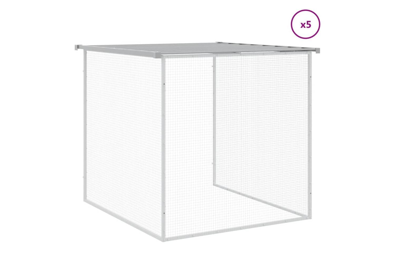 Vidaxl Chicken Cage With Roof Light Grey 603x98x90 Cm Galvanised Steel-7