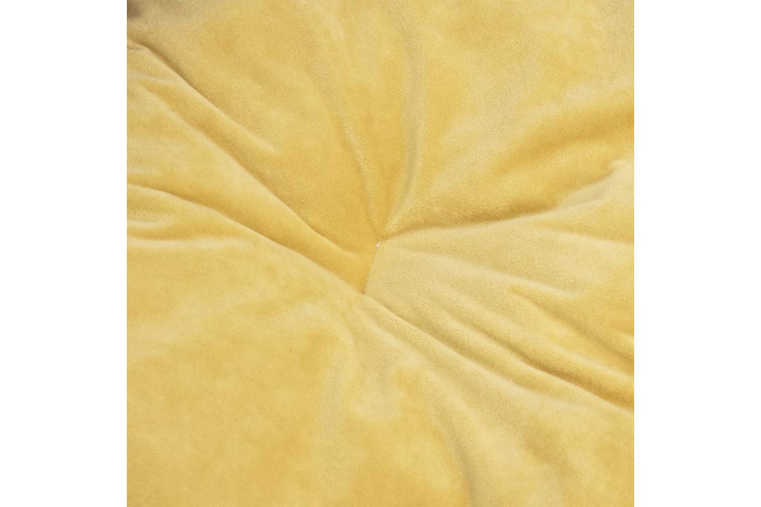 Vidaxl Dog Bed Black And Yellow 99x89x21 Cm Plush And Faux Leather-7