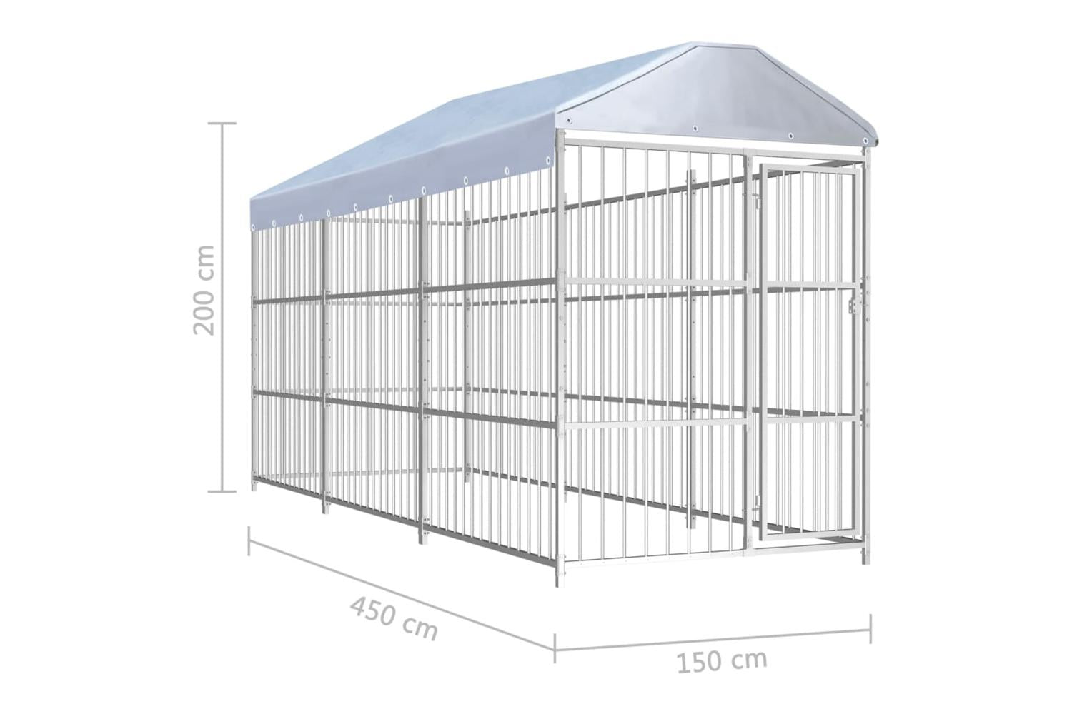 Vidaxl Outdoor Dog Kennel With Roof 450x150x200 Cm-5