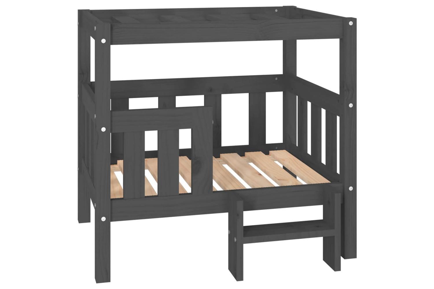Vidaxl Dog Bed Grey 755x635x70 Cm Solid Wood Pine-2