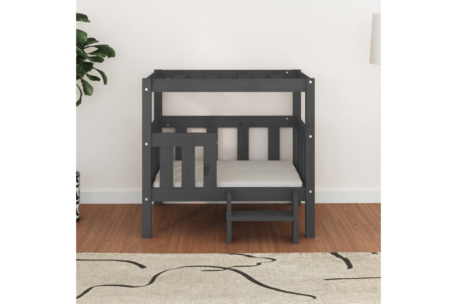 Vidaxl Dog Bed Grey 755x635x70 Cm Solid Wood Pine-3