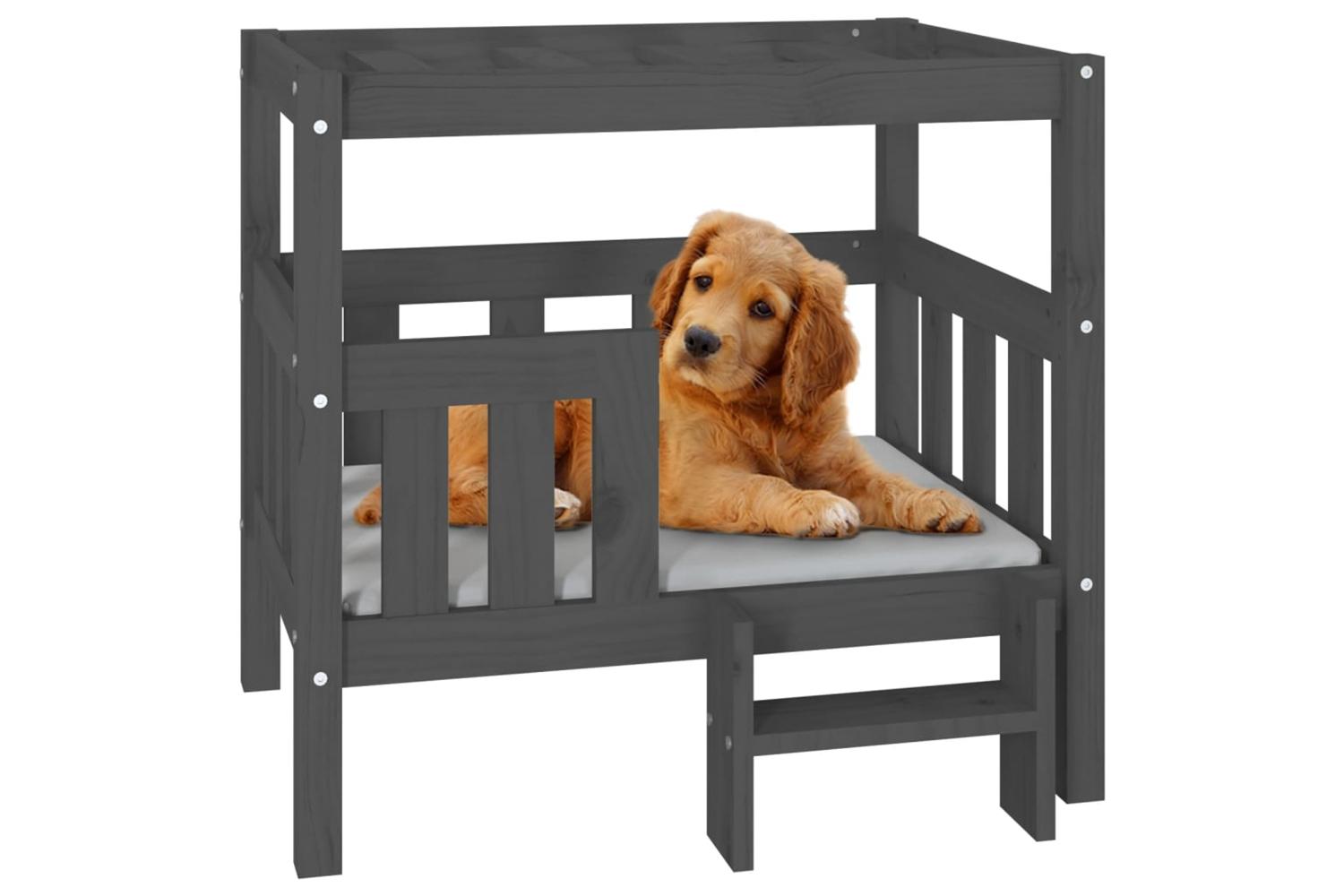 Vidaxl Dog Bed Grey 755x635x70 Cm Solid Wood Pine-4