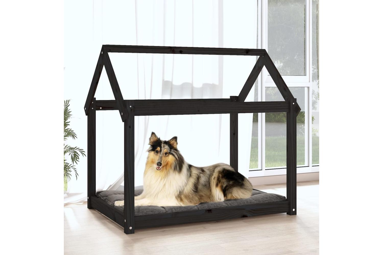 Vidaxl Dog Bed Black 101x70x90 Cm Solid Wood Pine-3