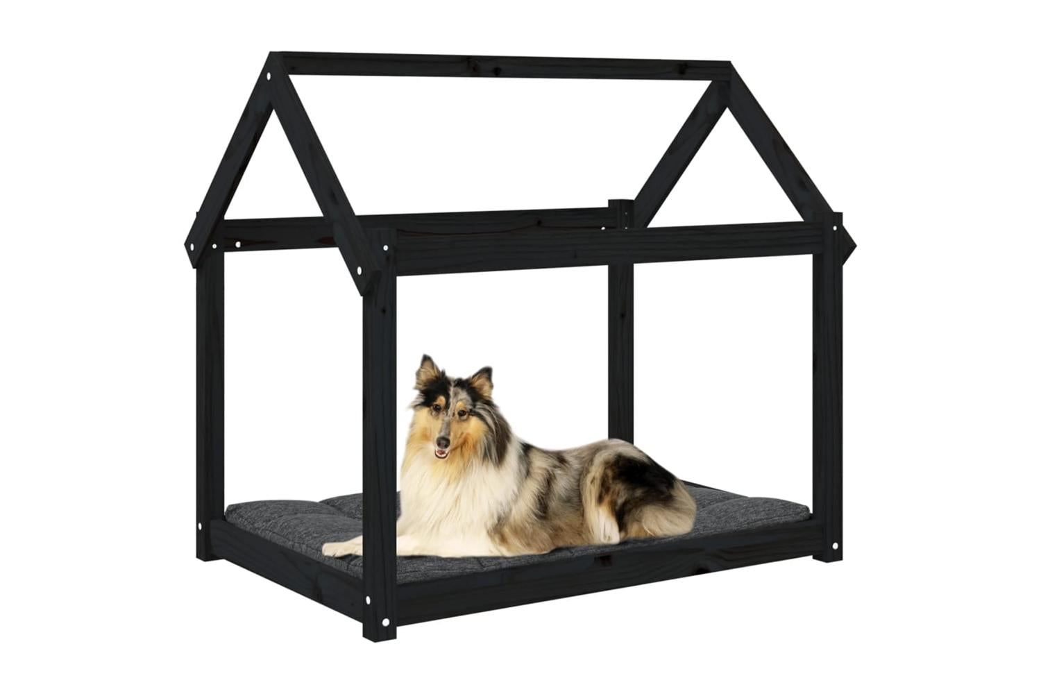 Vidaxl Dog Bed Black 101x70x90 Cm Solid Wood Pine-4