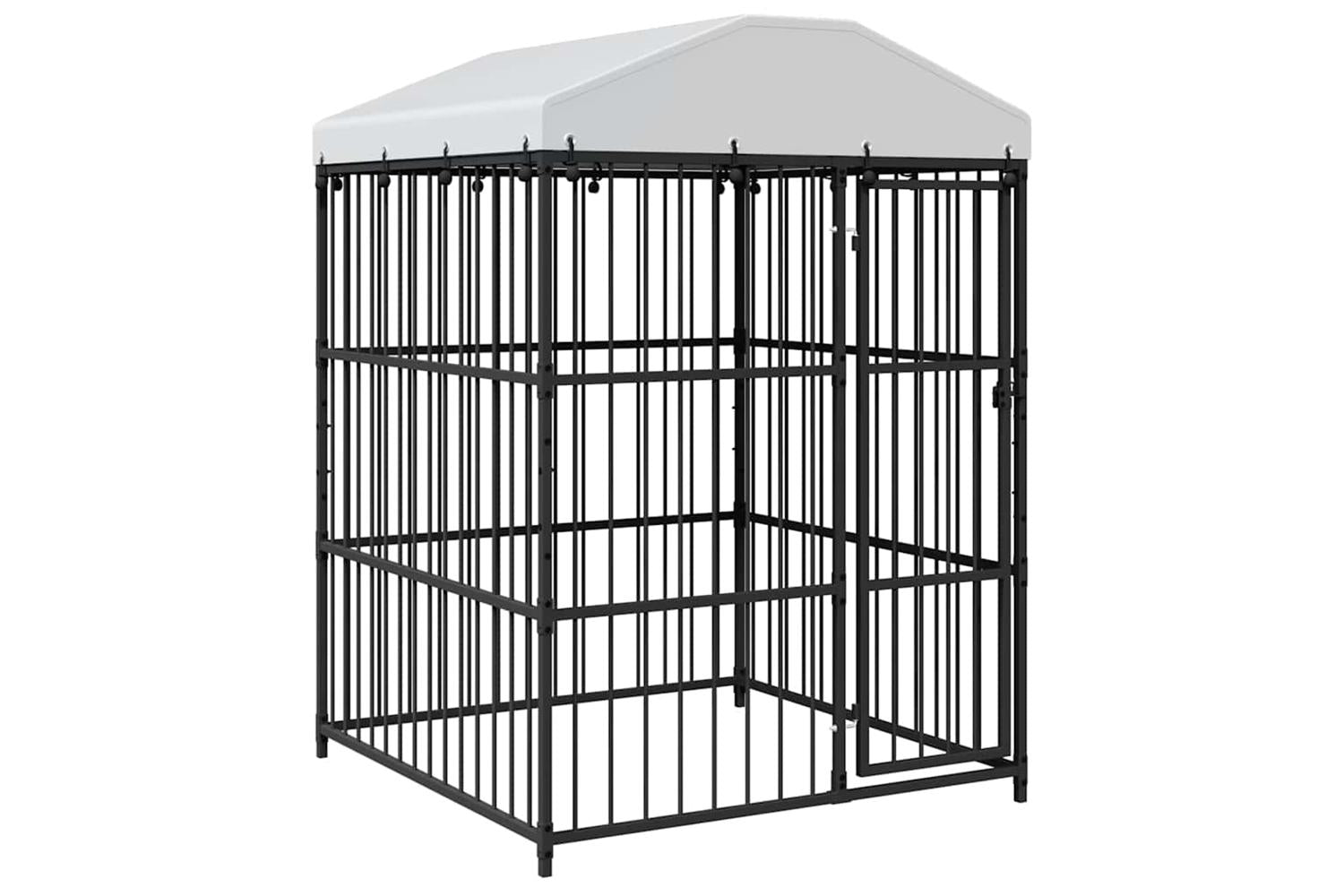 Vidaxl Outdoor Dog Kennel With Roof 150x150x210 Cm-2