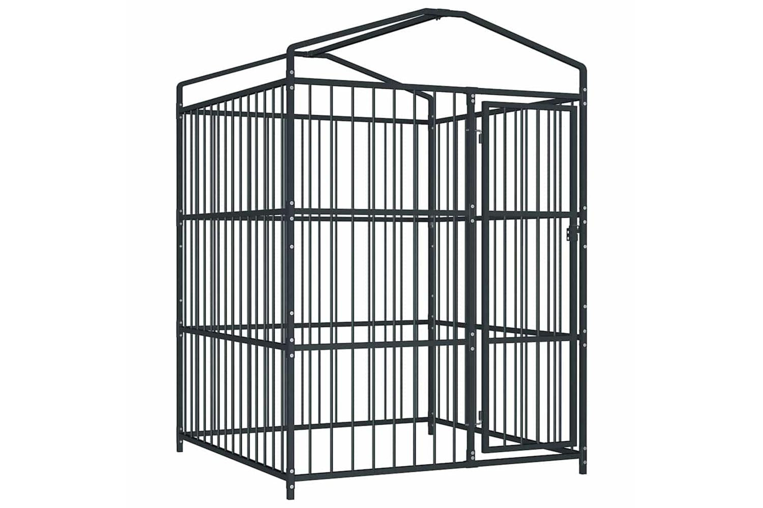 Vidaxl Outdoor Dog Kennel With Roof 150x150x210 Cm-4