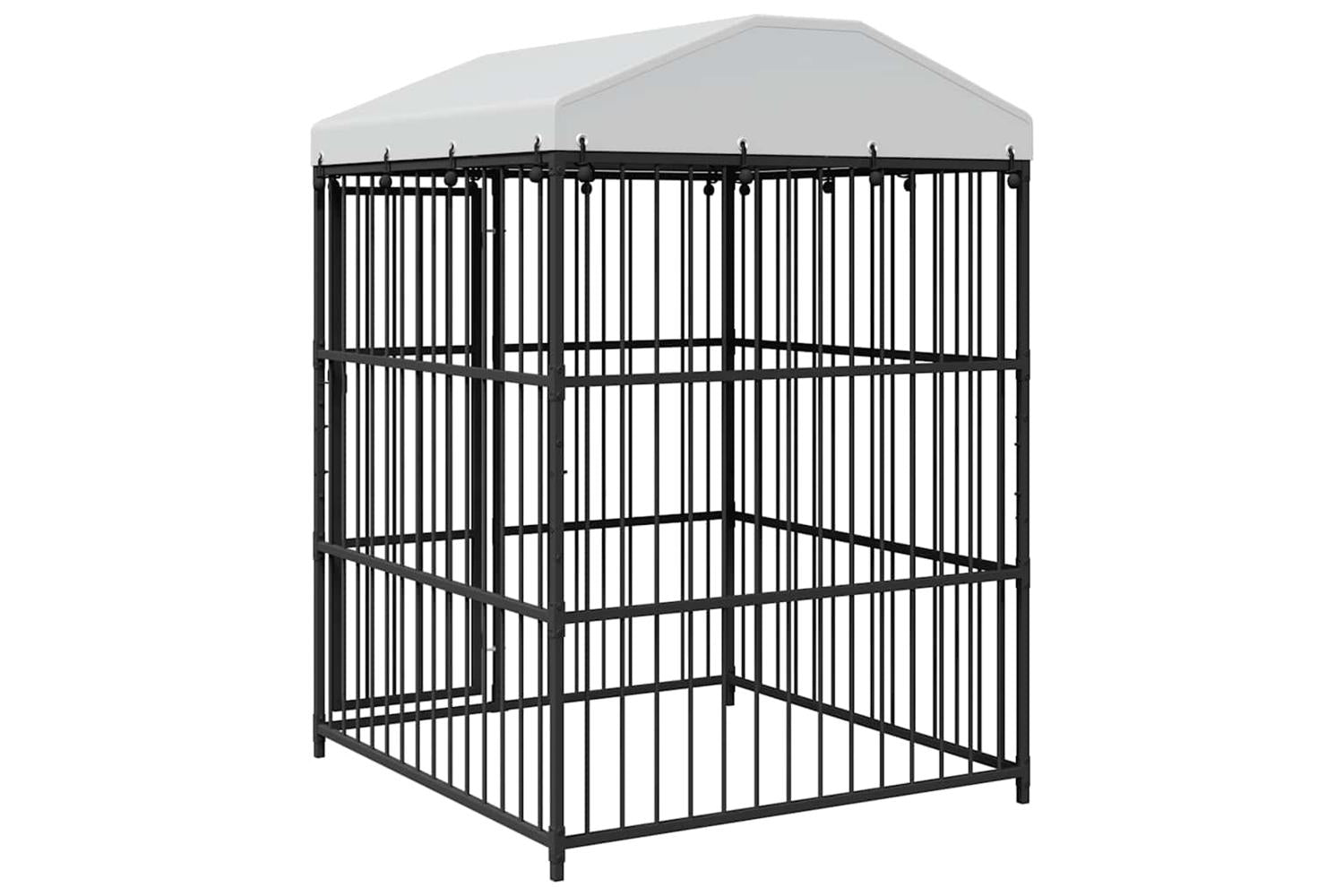 Vidaxl Outdoor Dog Kennel With Roof 150x150x210 Cm-6