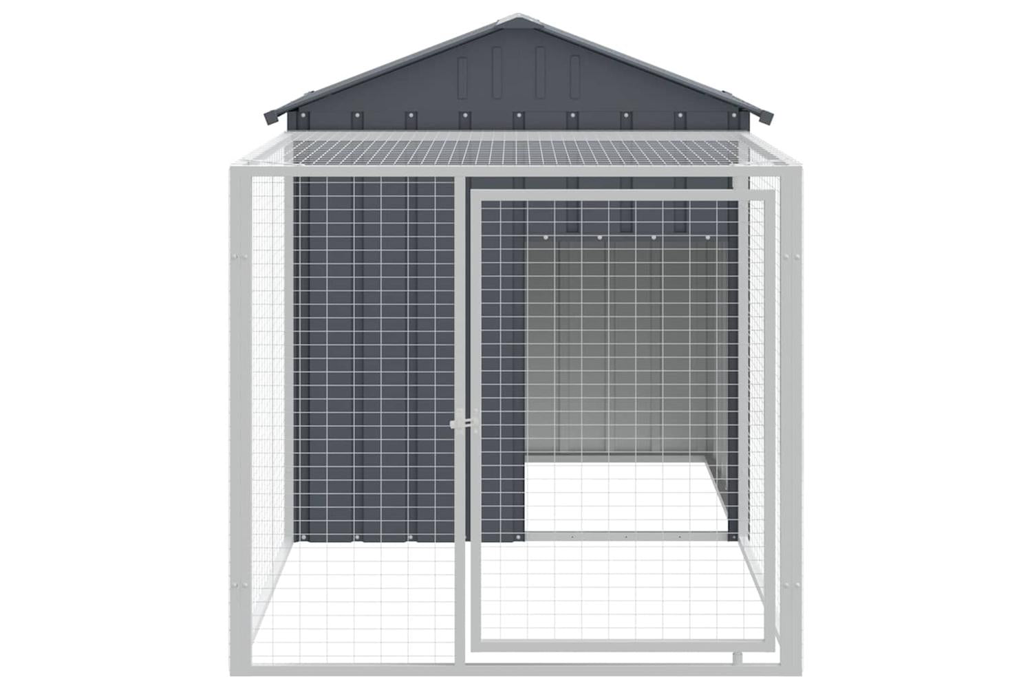 Vidaxl Chicken Cage With Run Anthracite 117x201x123 Cm Galvanised Steel-3