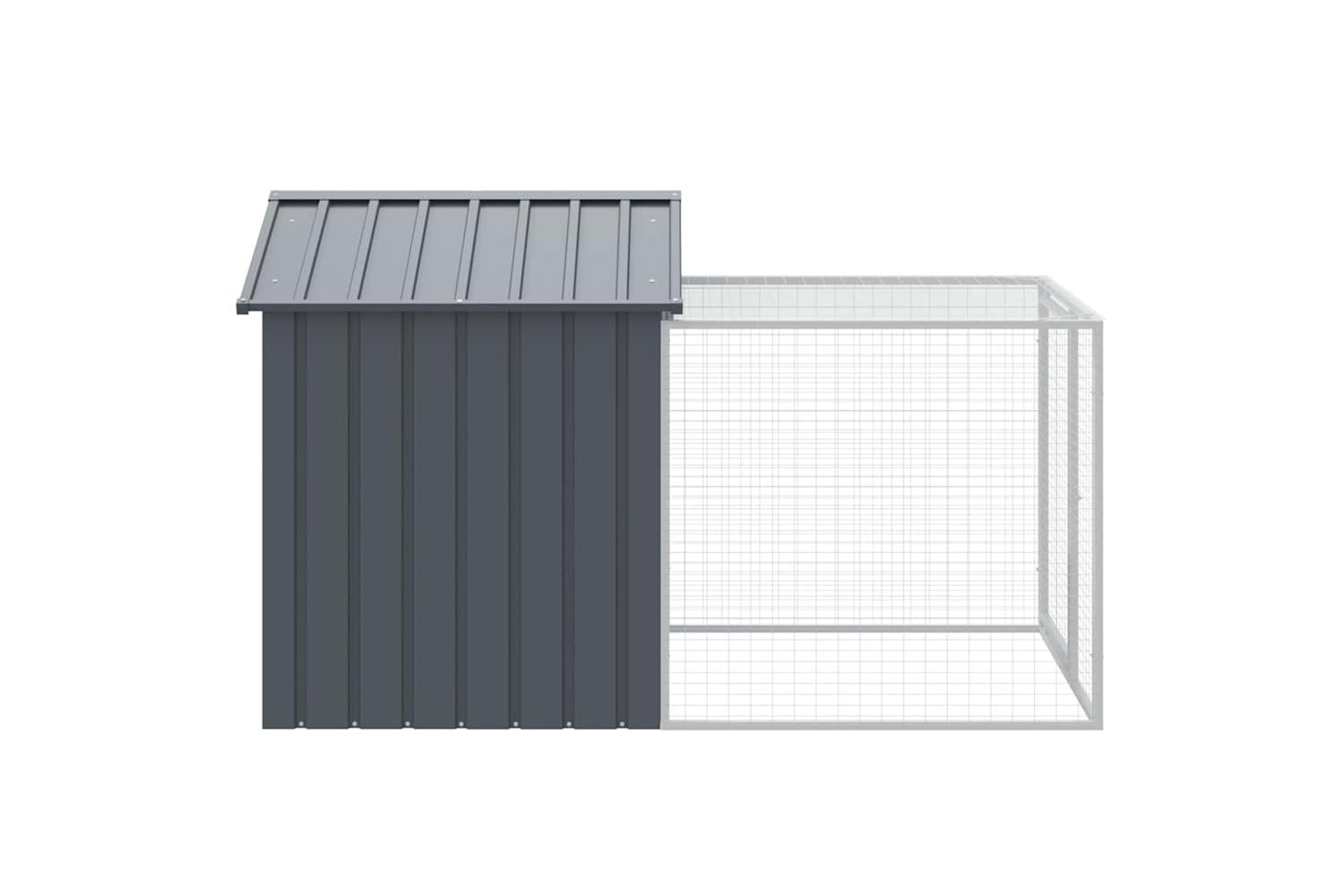 Vidaxl Chicken Cage With Run Anthracite 117x201x123 Cm Galvanised Steel-4