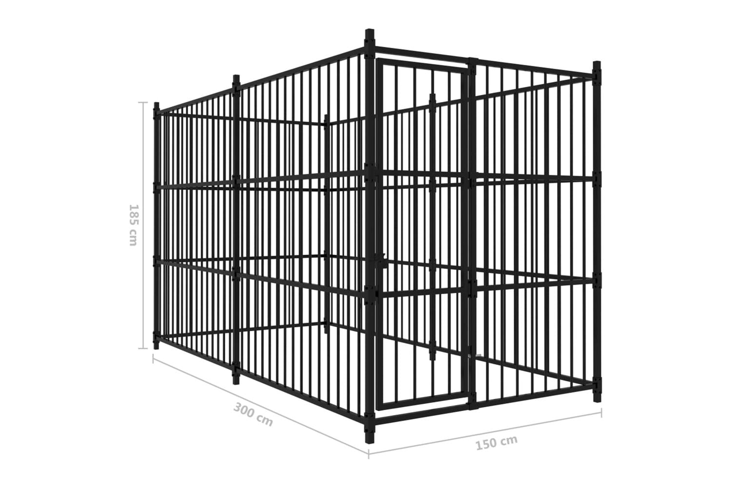Vidaxl Outdoor Dog Kennel 300x150x185 Cm-5