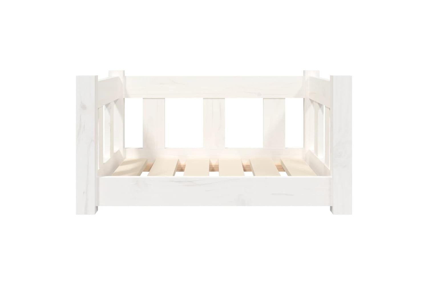 Vidaxl Dog Bed White 555x455x28 Cm Solid Wood Pine-4