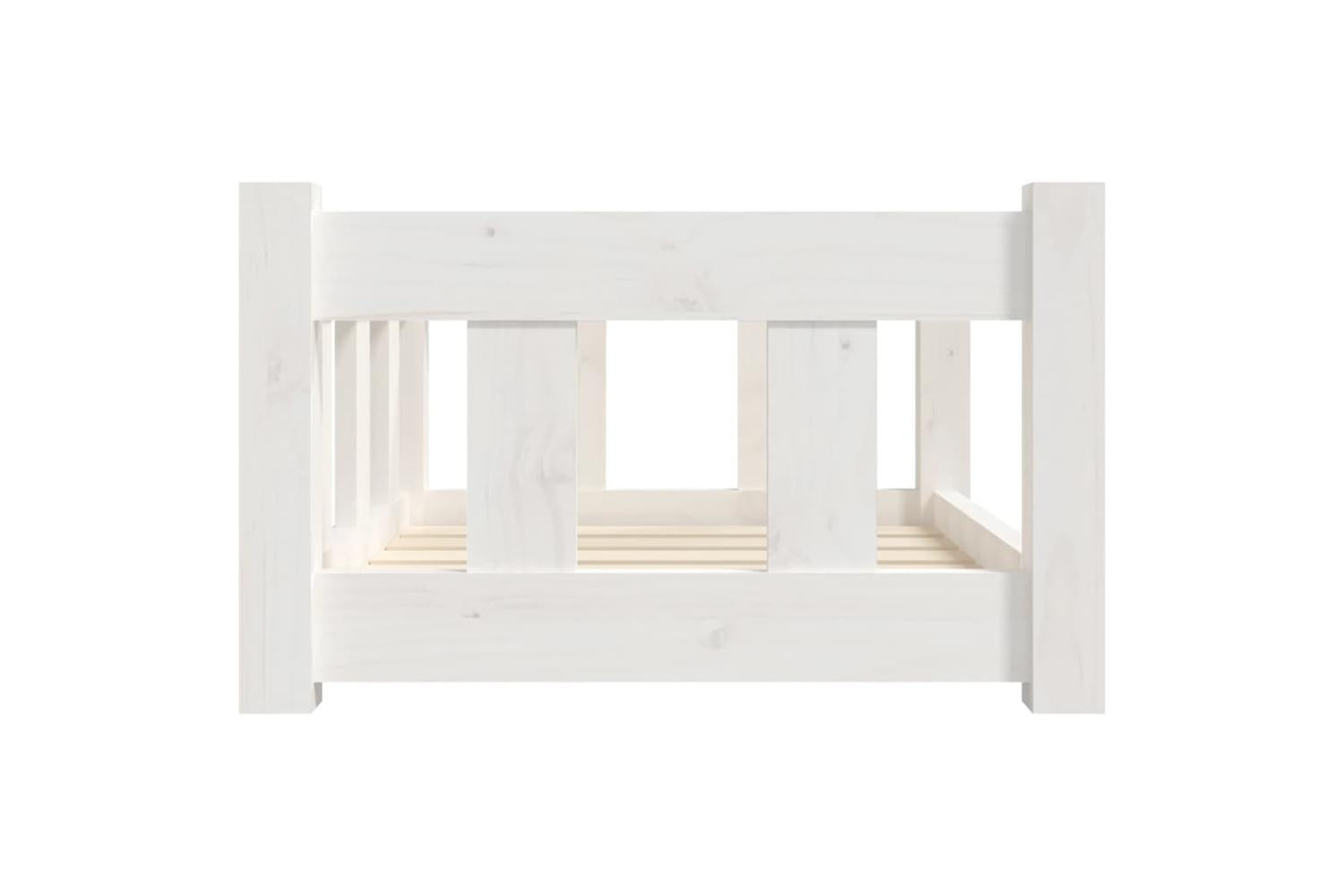 Vidaxl Dog Bed White 555x455x28 Cm Solid Wood Pine-5
