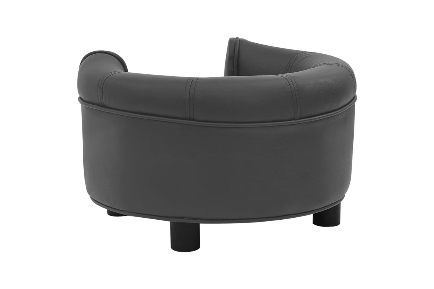 Vidaxl Dog Sofa Dark Grey 48x48x32 Cm Plush And Faux Leather-4