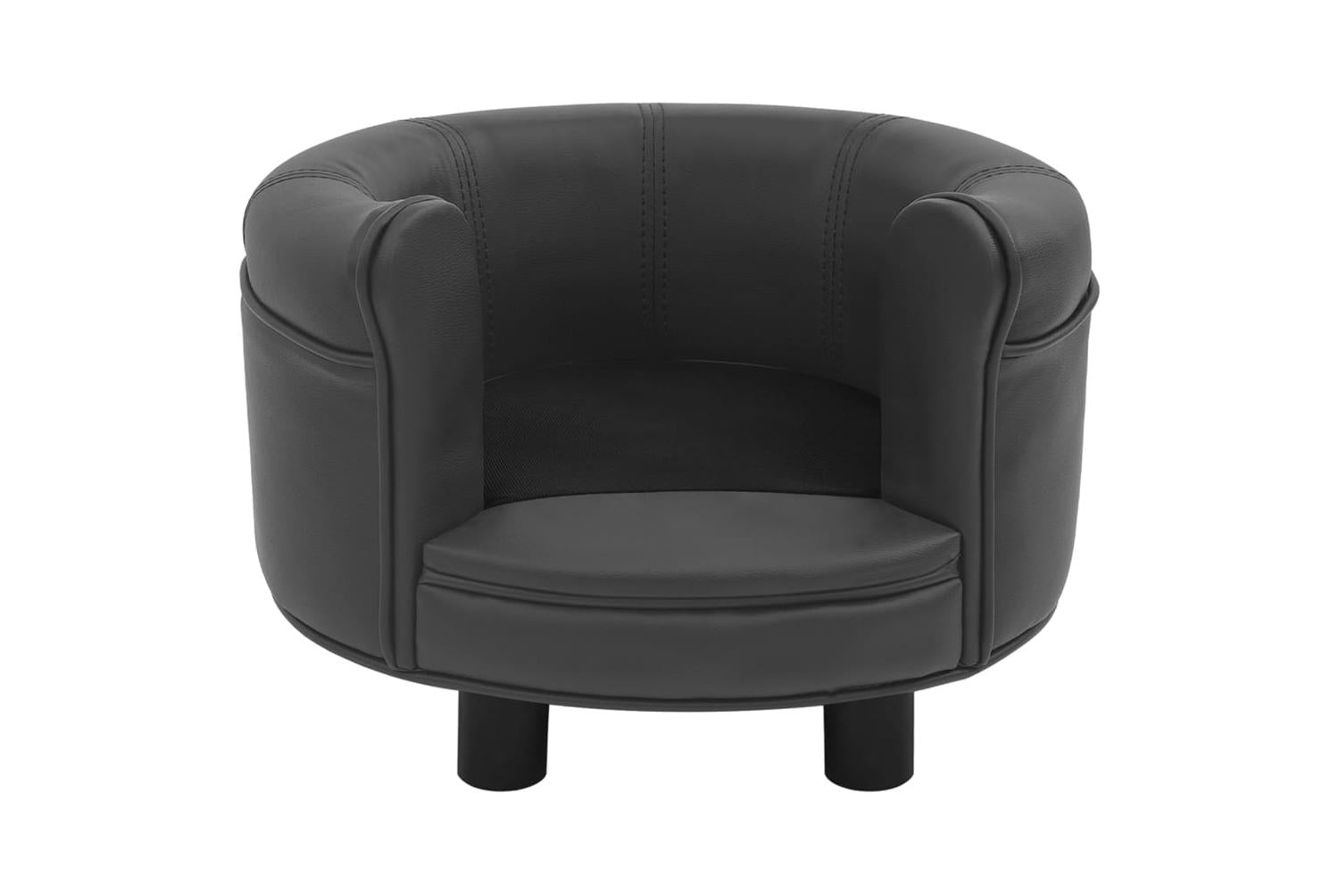 Vidaxl Dog Sofa Dark Grey 48x48x32 Cm Plush And Faux Leather-5