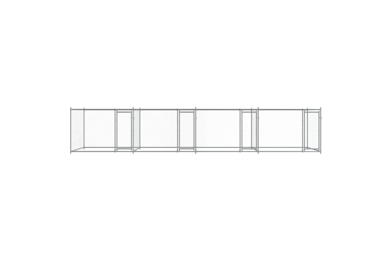 Vidaxl Dog Cage With Doors Grey 8x2x15 M Galvanised Steel-4