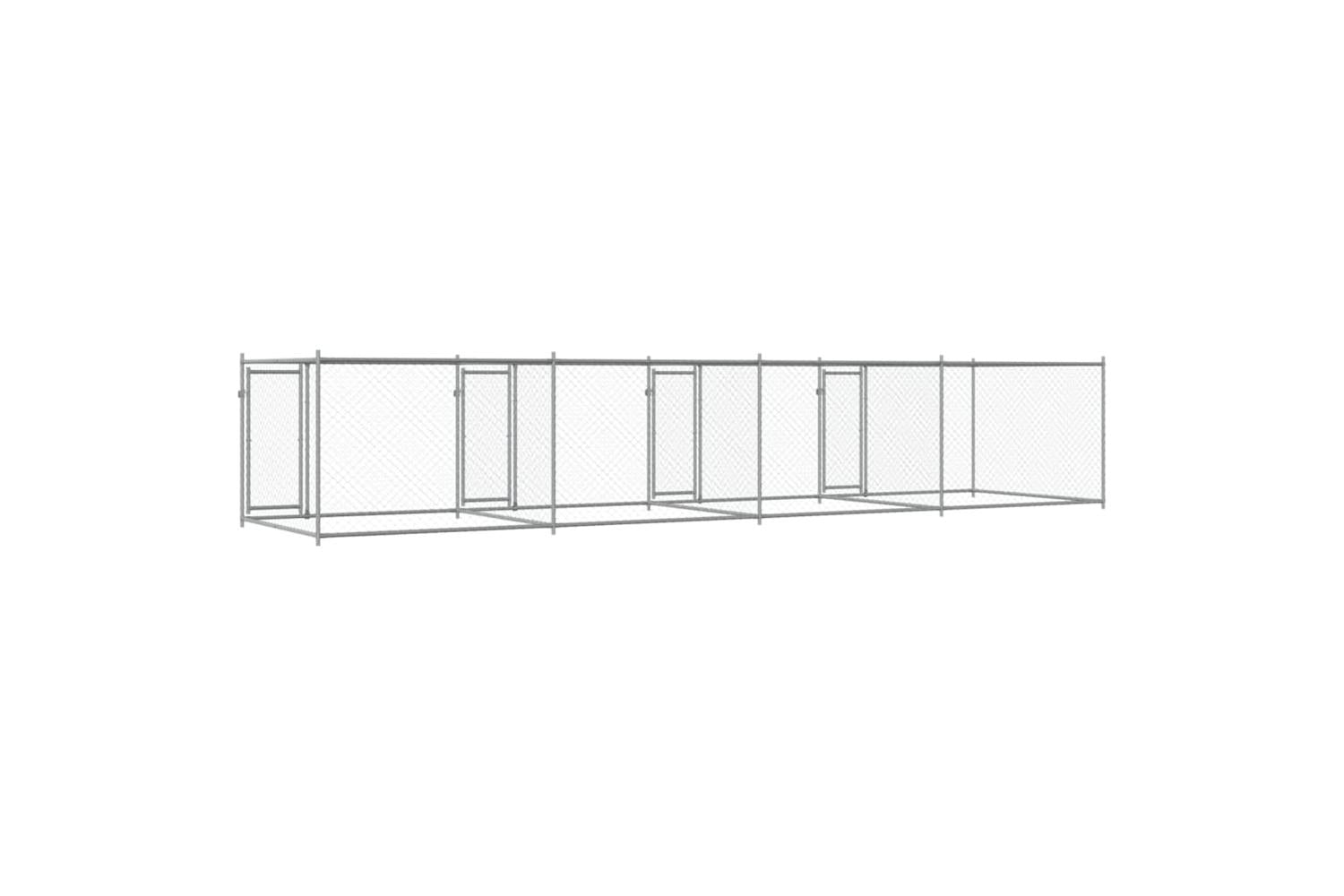 Vidaxl Dog Cage With Doors Grey 8x2x15 M Galvanised Steel-6