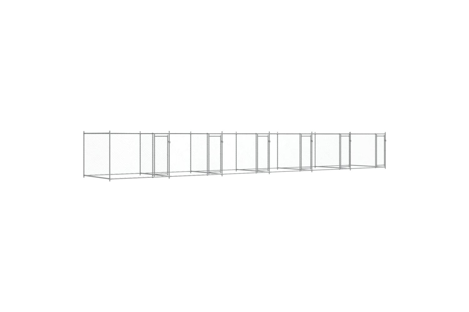 Vidaxl Dog Cage With Doors Grey 12x2x15 M Galvanised Steel