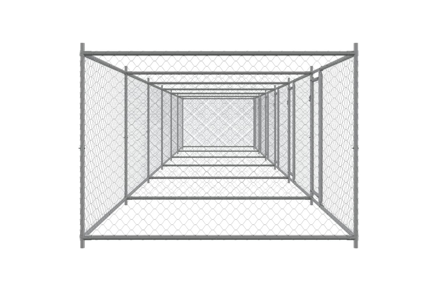 Vidaxl Dog Cage With Doors Grey 12x2x15 M Galvanised Steel-5