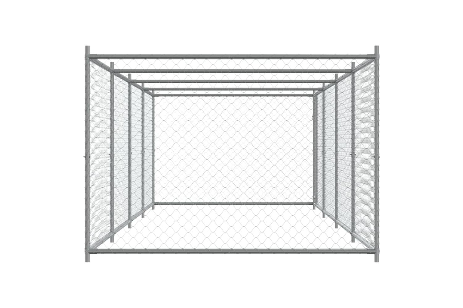 Vidaxl Dog Cage With Door Grey 8x2x15 M Galvanised Steel-5