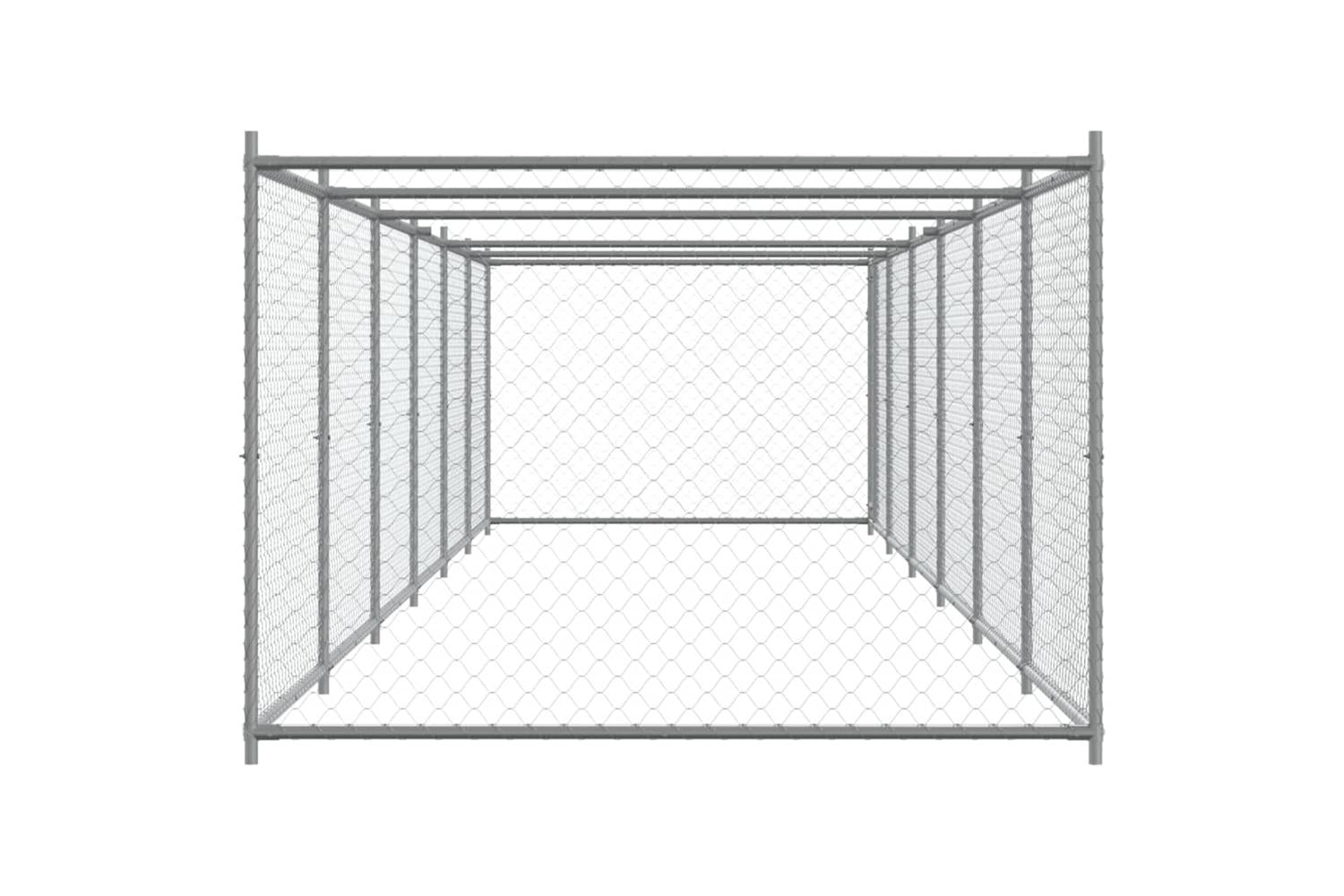 Vidaxl Dog Cage With Door Grey 12x2x15 M Galvanised Steel-5