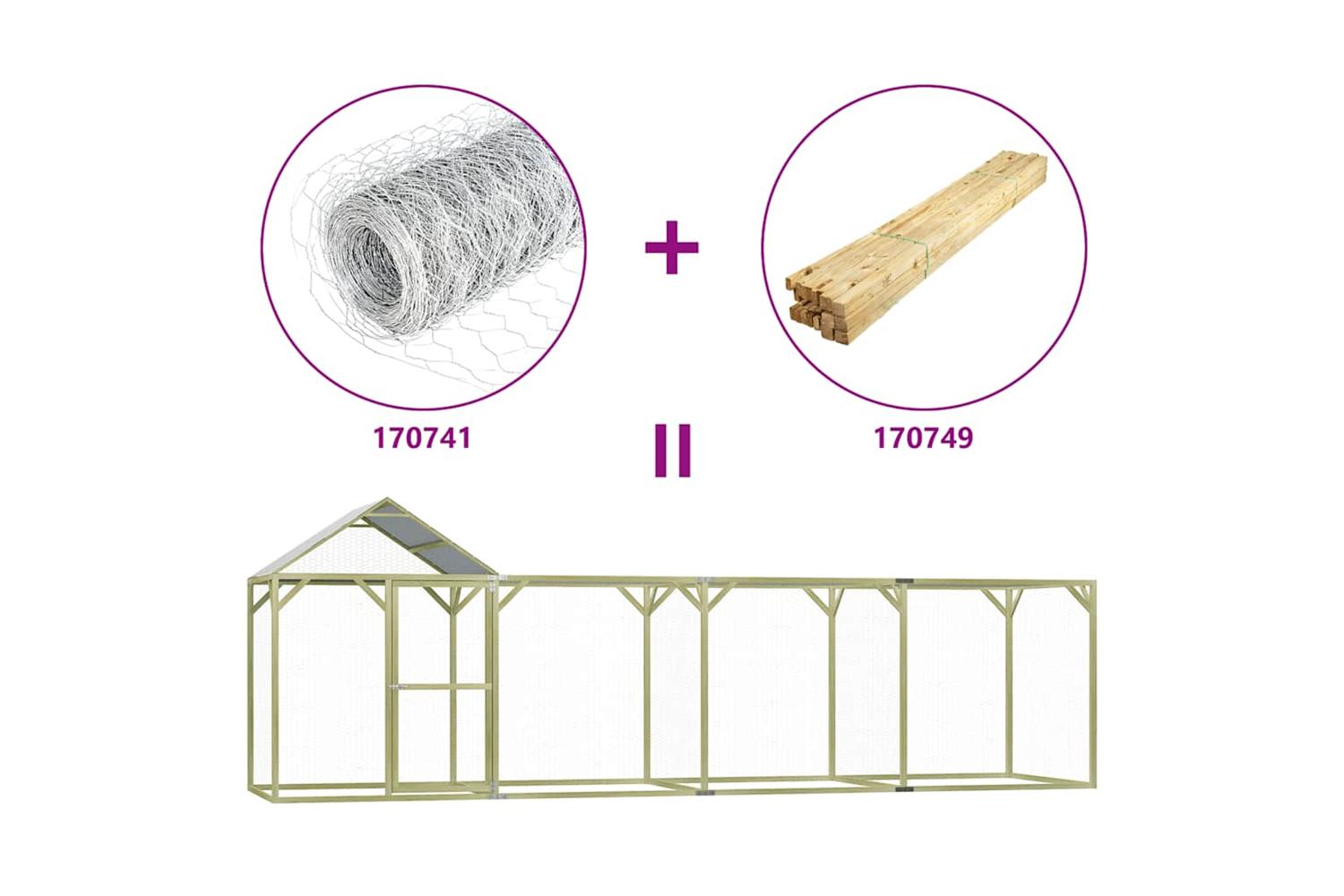 Vidaxl Chicken Cage 6x15x2 M Impregnated Wood Pine-5
