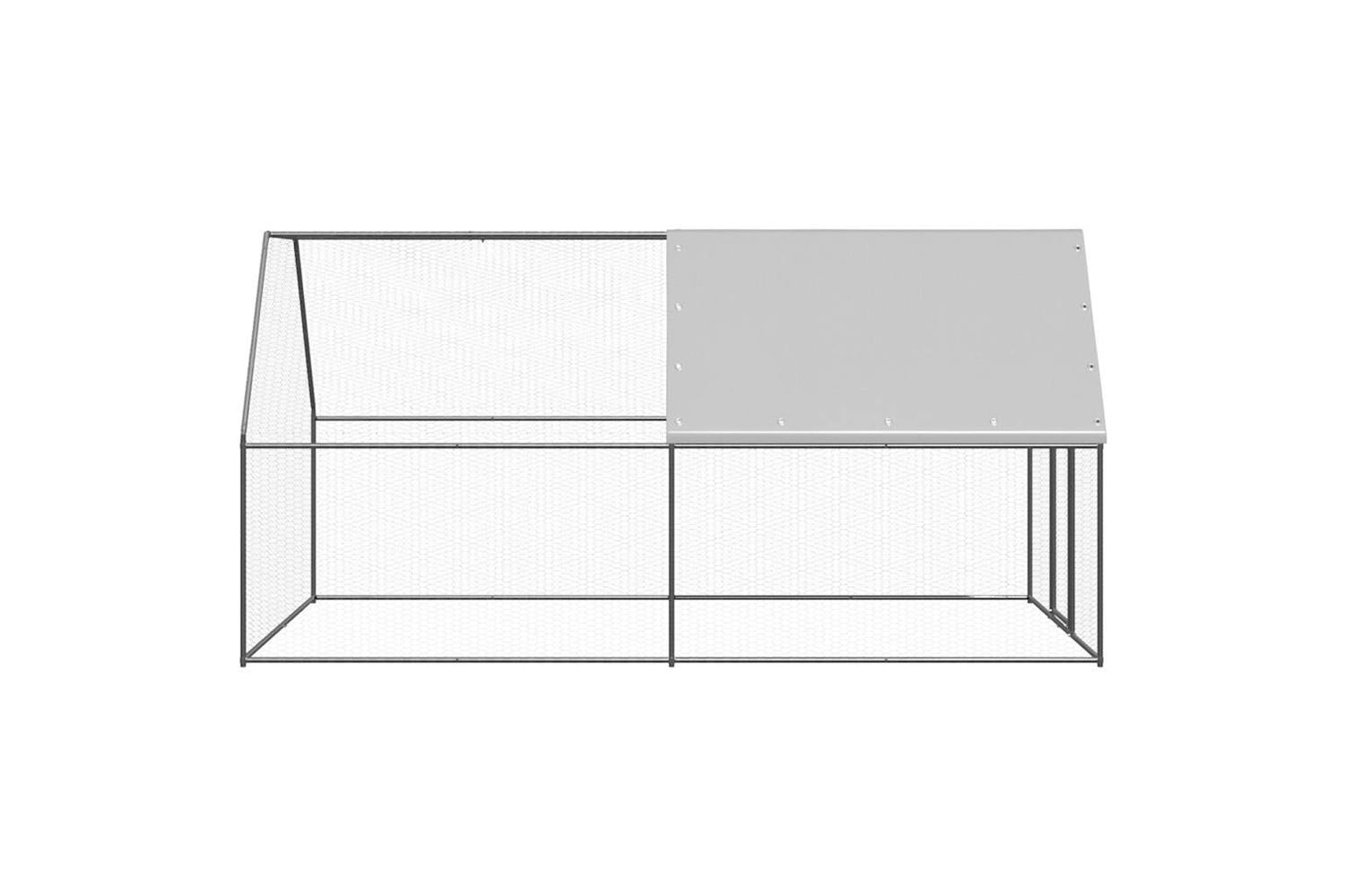 Vidaxl Chicken Cage 2x4x2 M Galvanised Steel-3