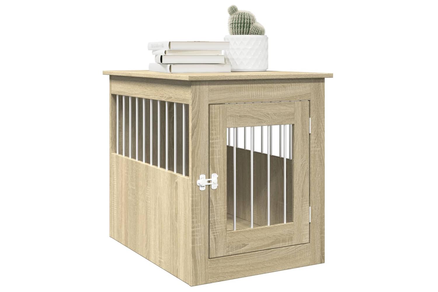 Vidaxl Dog Crate Furniture Sonoma Oak 55x75x65 Cm Engineered Wood-3