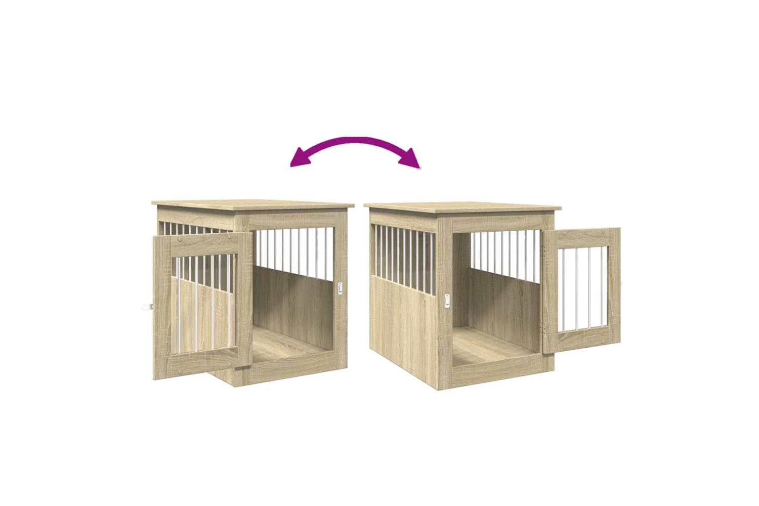 Vidaxl Dog Crate Furniture Sonoma Oak 55x75x65 Cm Engineered Wood-8