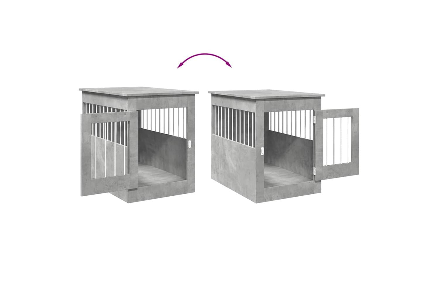 Vidaxl Dog Crate Furniture Concrete Grey 55x80x68 Cm Engineered Wood-8