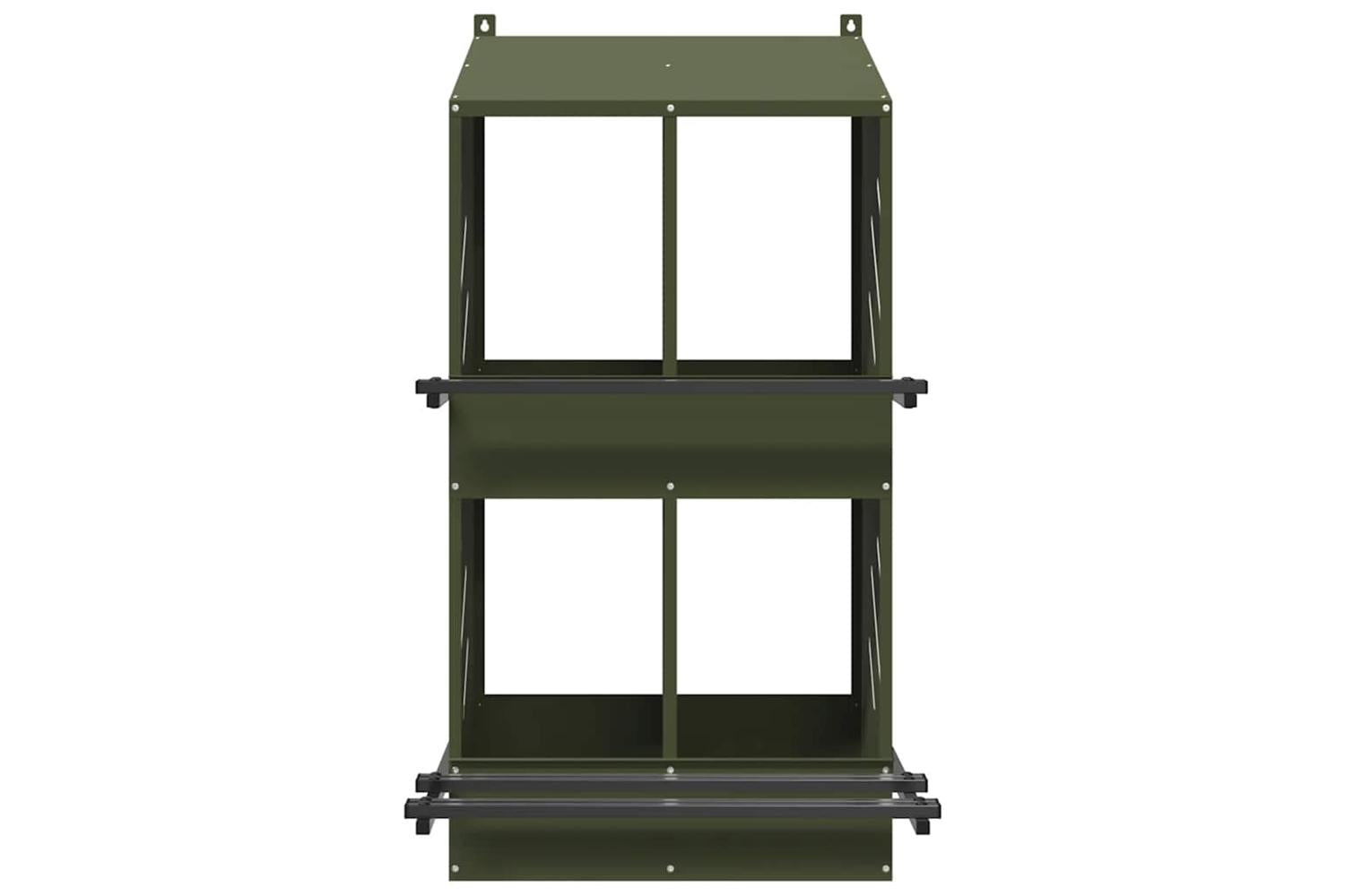 Vidaxl Chicken Nesting Box With 4 Compartments Olive Green Metal-5