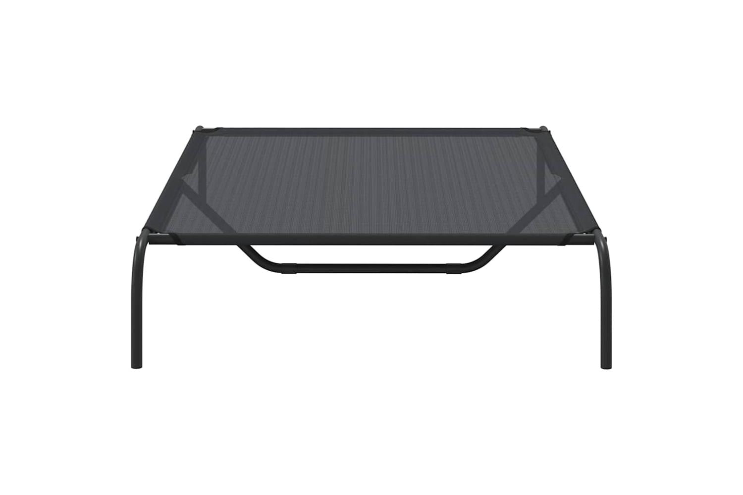 Vidaxl Elevated Dog Bed Black 130x80x20 Cm Textilene And Steel-5