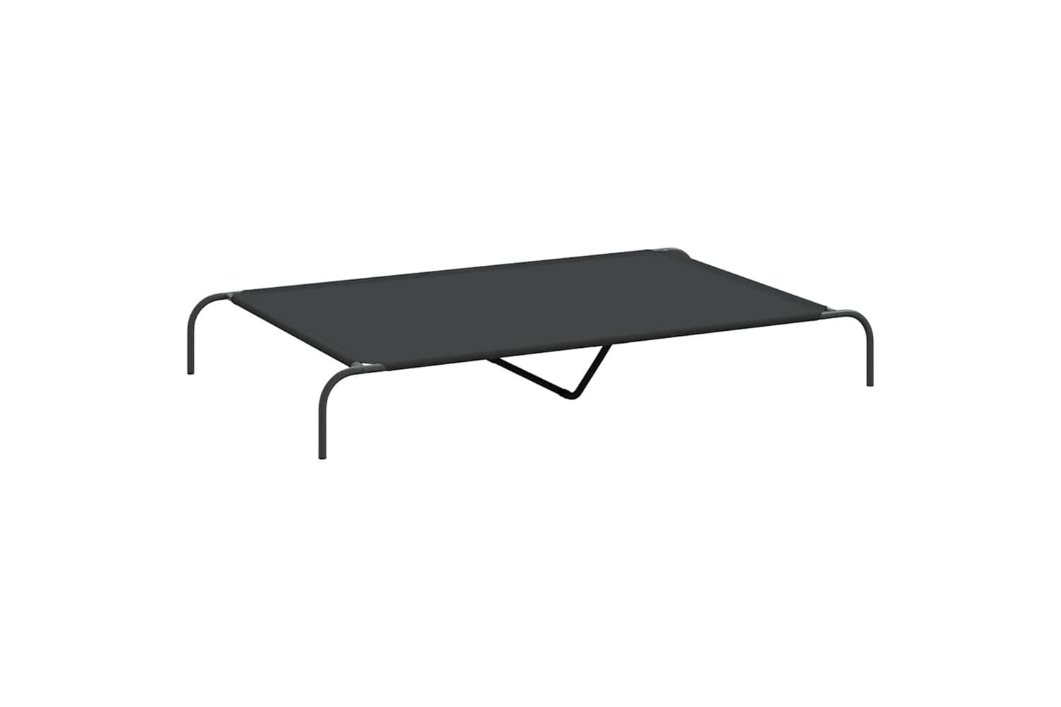 Vidaxl Elevated Dog Bed Black 150x90x20 Cm Oxford Fabric And Steel-2