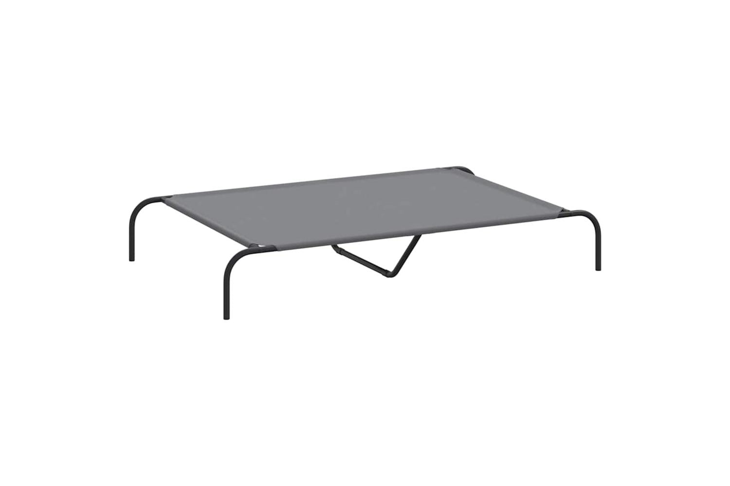 Vidaxl Elevated Dog Bed Grey 130x80x20 Cm Oxford Fabric And Steel