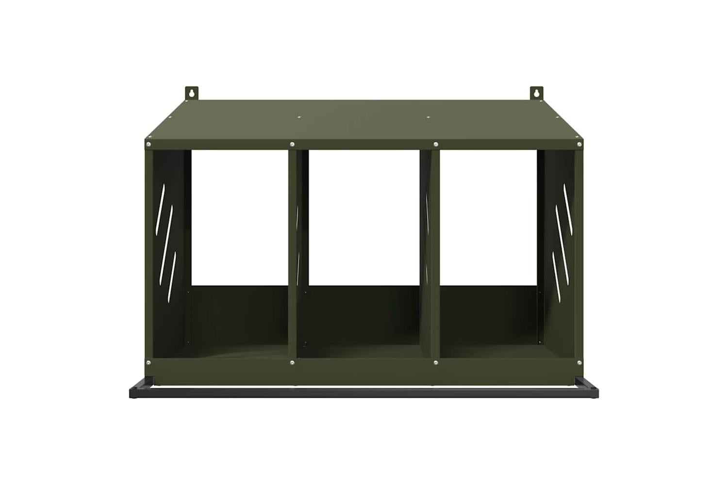 Vidaxl Chicken Nesting Box With 3 Compartments Olive Green Metal-5