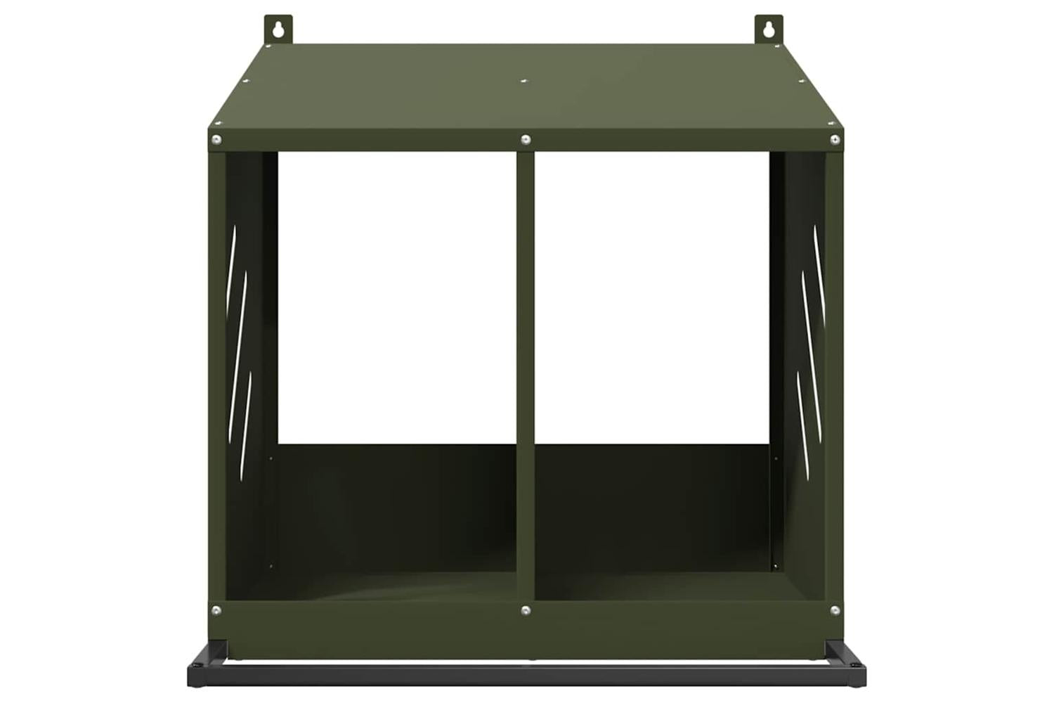 Vidaxl Chicken Nesting Box With 2 Compartments Olive Green Metal-5