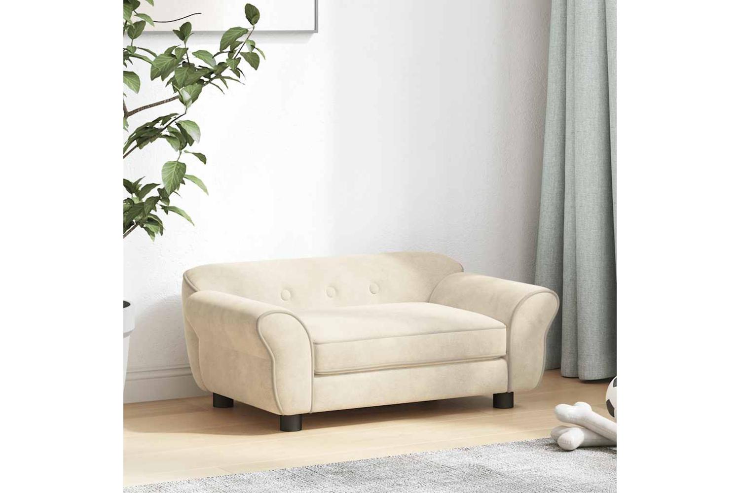 Vidaxl Dog Sofa Cream 72x45x30 Cm Plush-3