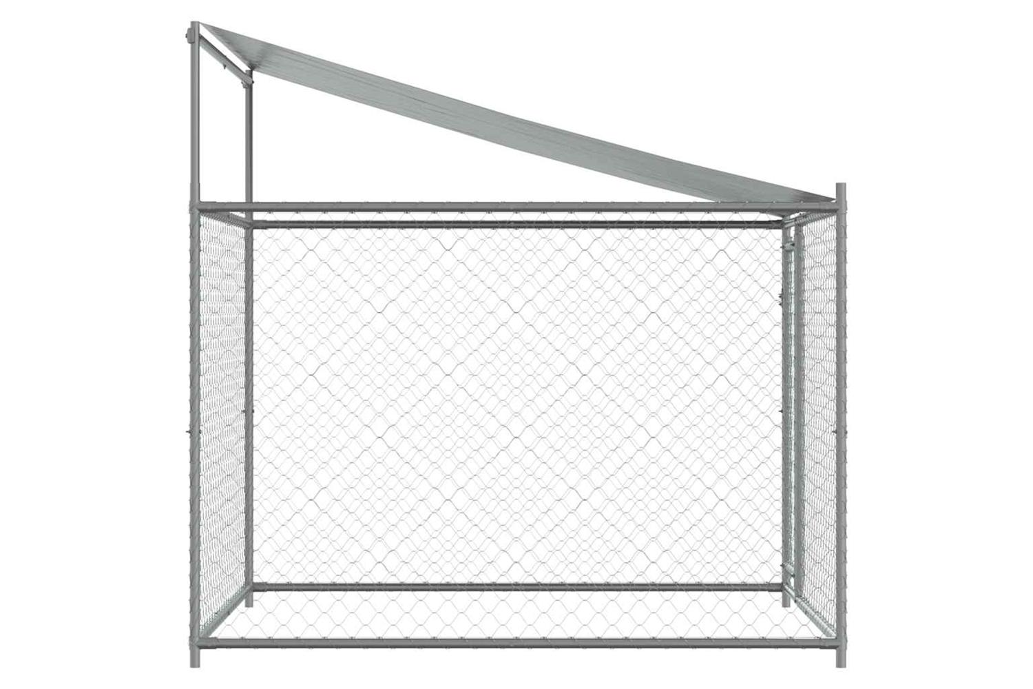 Vidaxl Dog Cage With Roof And Door Grey 2x2x2 M Galvanised Steel-5