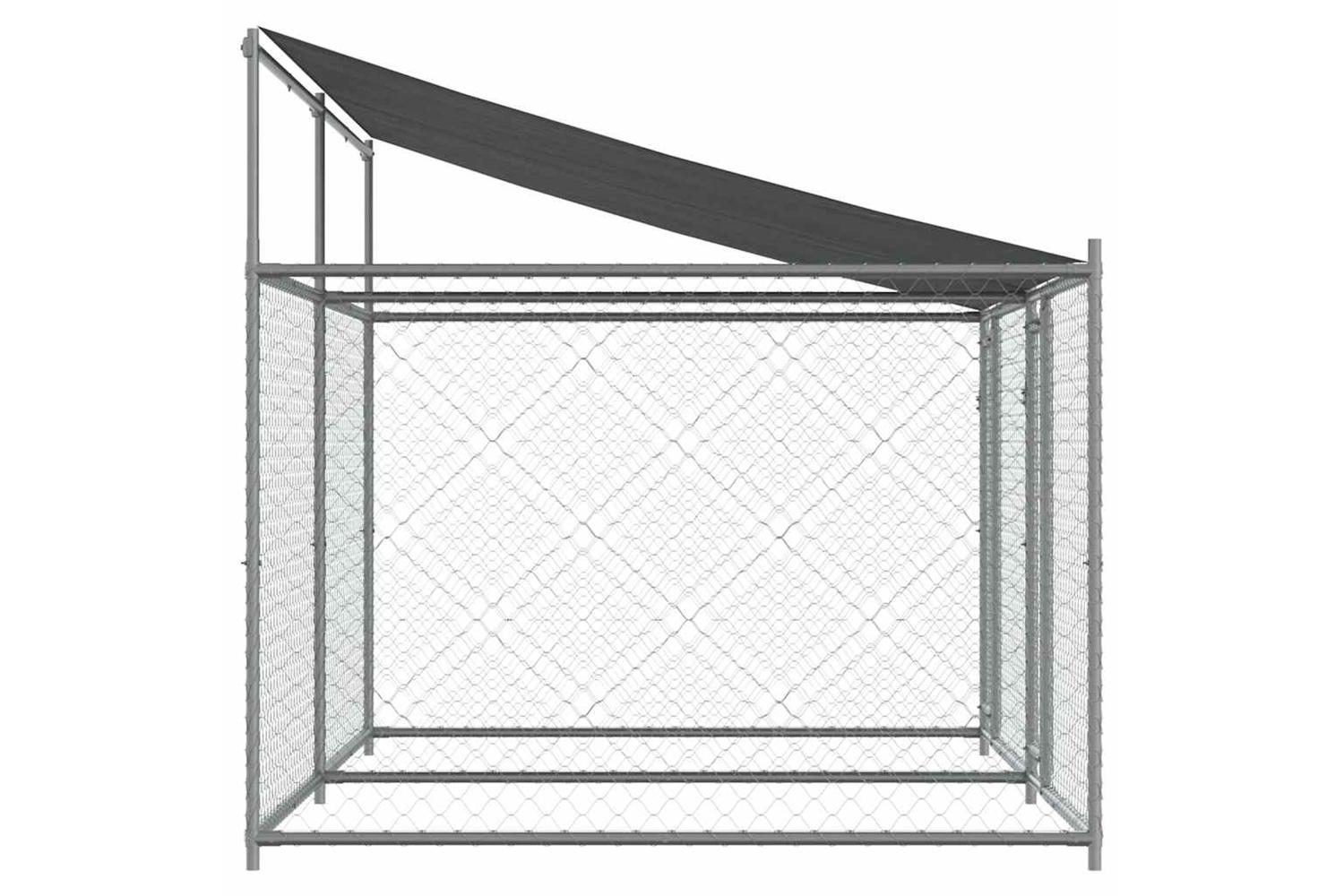 Vidaxl Dog Cage With Roof And Doors Grey 4x2x2 M Galvanised Steel-5