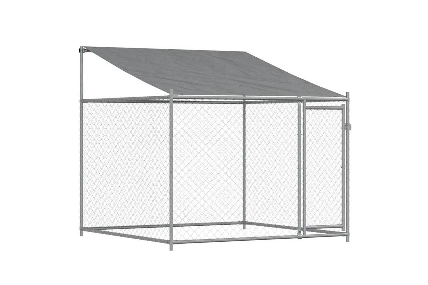 Vidaxl Dog Cage With Roof And Doors Grey 4x2x2 M Galvanised Steel-7