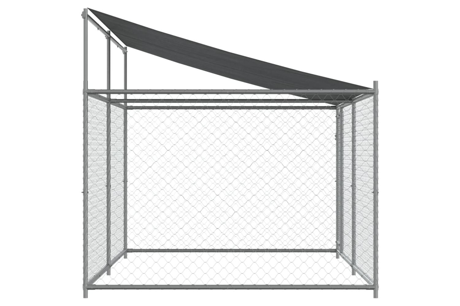 Vidaxl Dog Cage With Roof And Door Grey 4x2x2 M Galvanised Steel-5